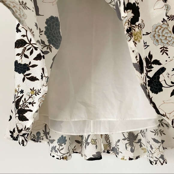 ALC Silk Blend Floral Skirt In Eggshell - Picture 9 of 11